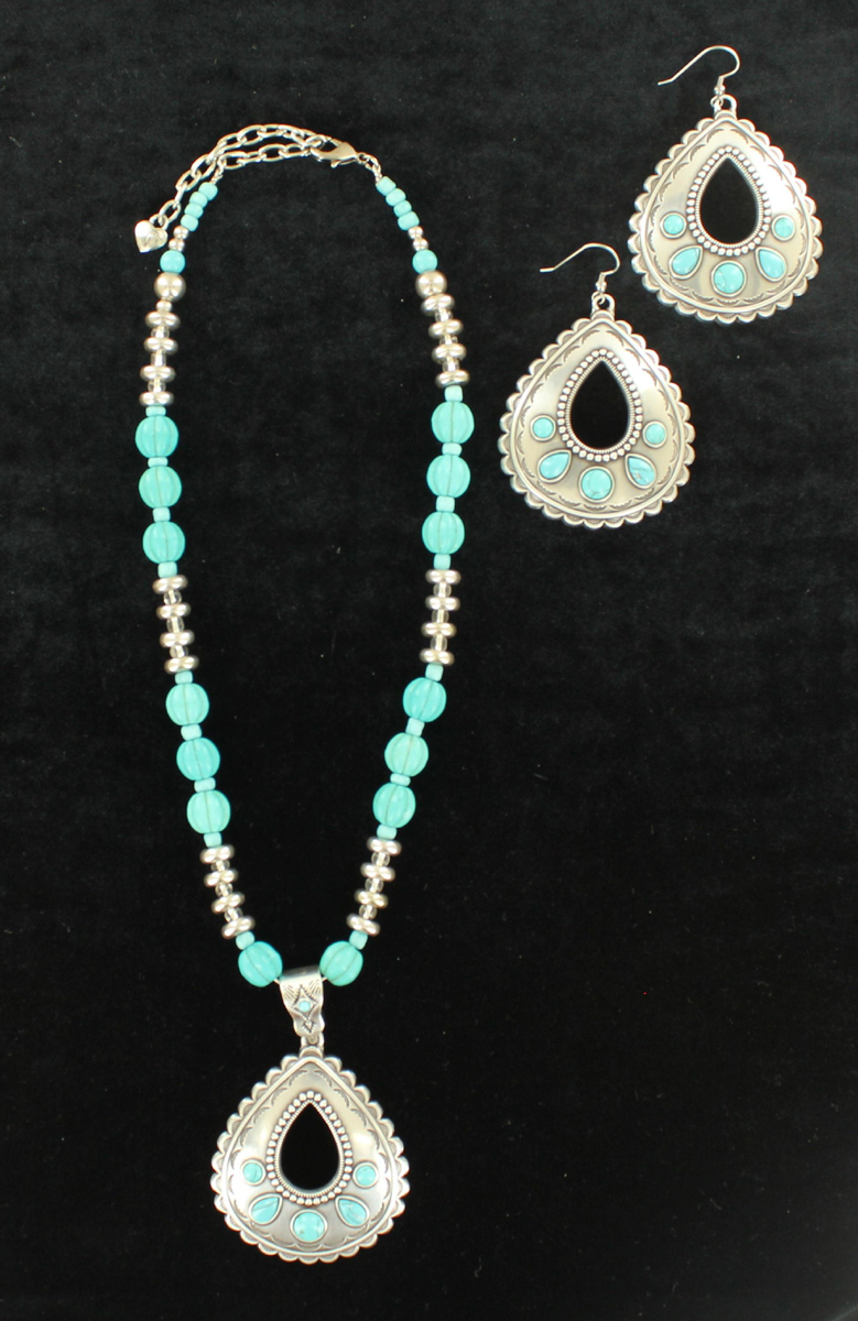29086 Teardrop Jewellery Set, Turquoise