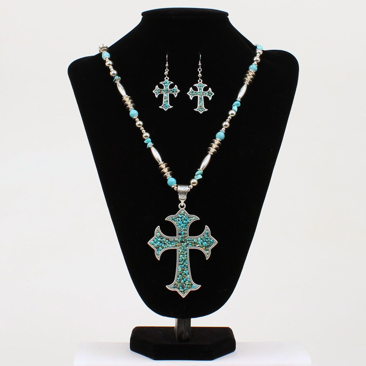 29092 Cross Jewellery Set, Turquoise - Extra Large
