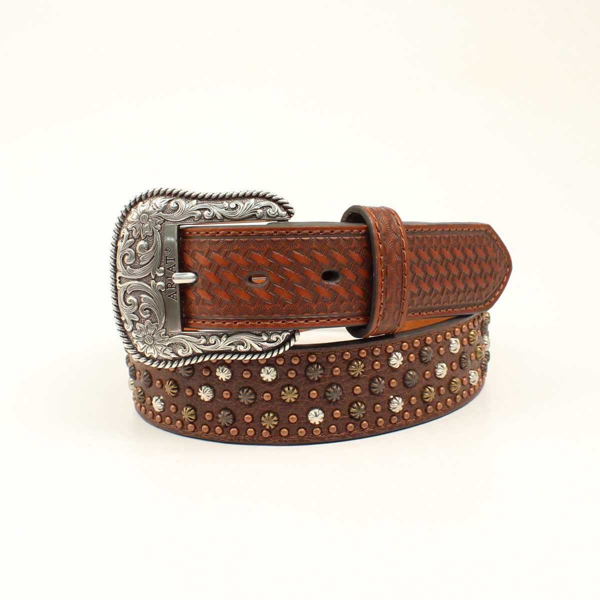 UPC 701340594388 product image for A1031202-34 1.50 in. Oval Nailheads & Starbursts on The Strap Mens Belt & Buckle | upcitemdb.com