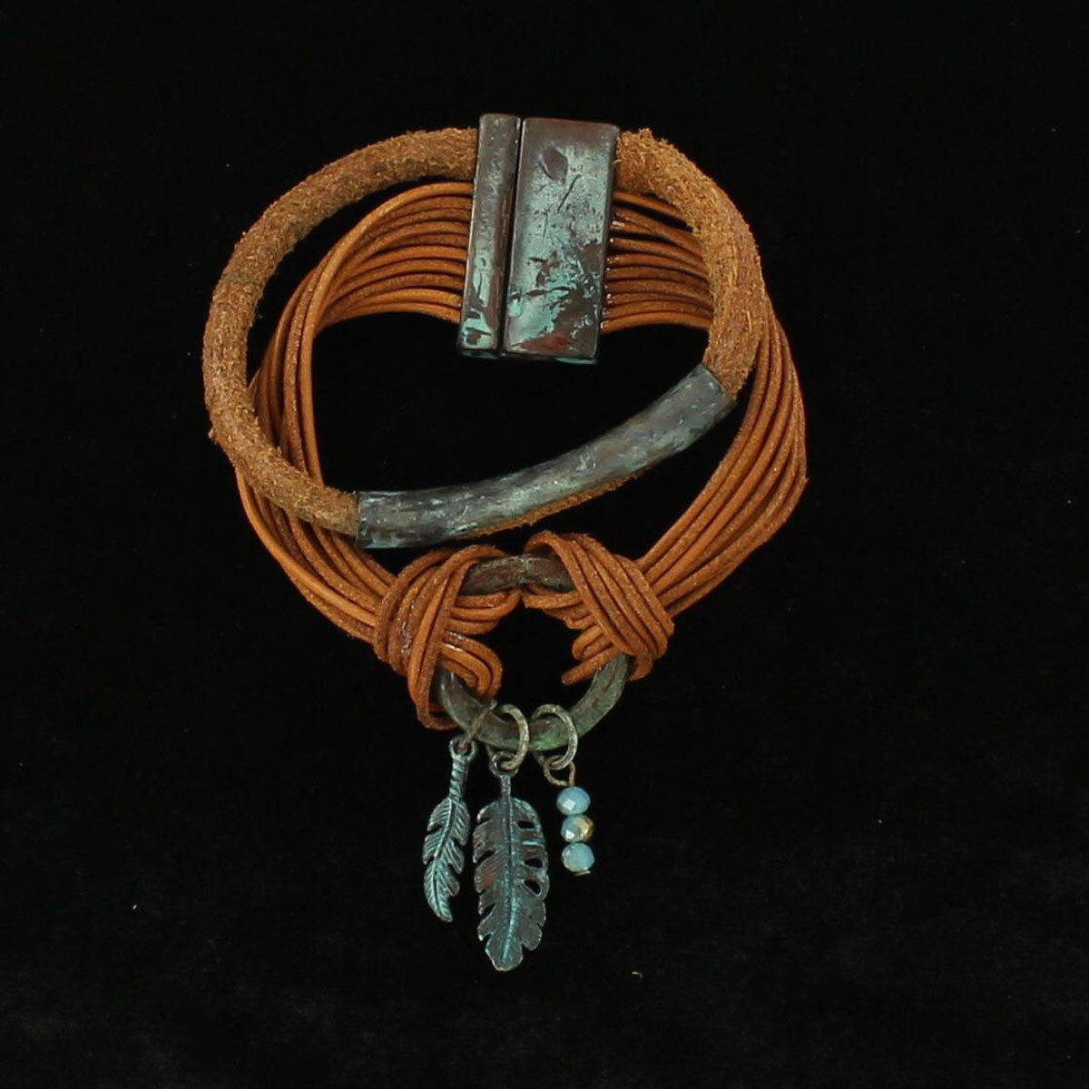 29017 Magnetic Closure Strands Of Suede Rope Bracelet, Silver