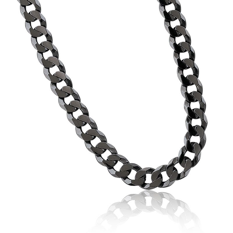 32134 22 In. Curb Chain Silver Corss Necklace, Silver
