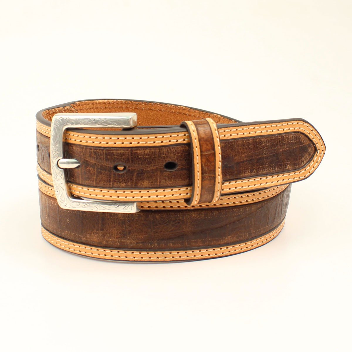 UPC 701340600232 product image for Ariat A1031802-32 Mens Crocodile Pattern Tan Edge Belt Brown - Size 32 | upcitemdb.com