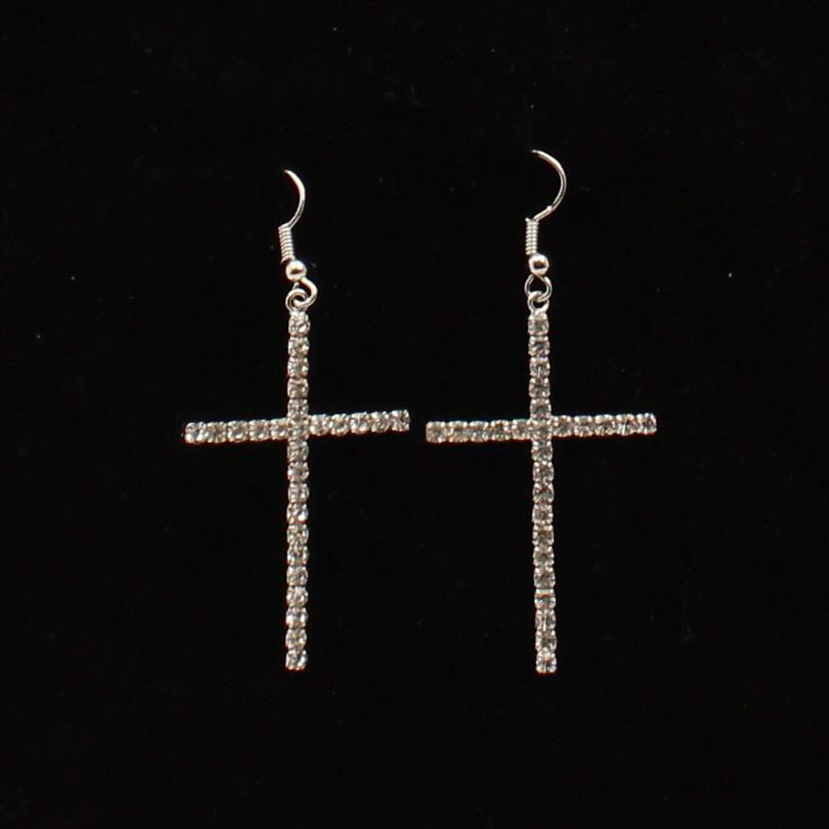 Dbue21065 Crystal Cross Earrings