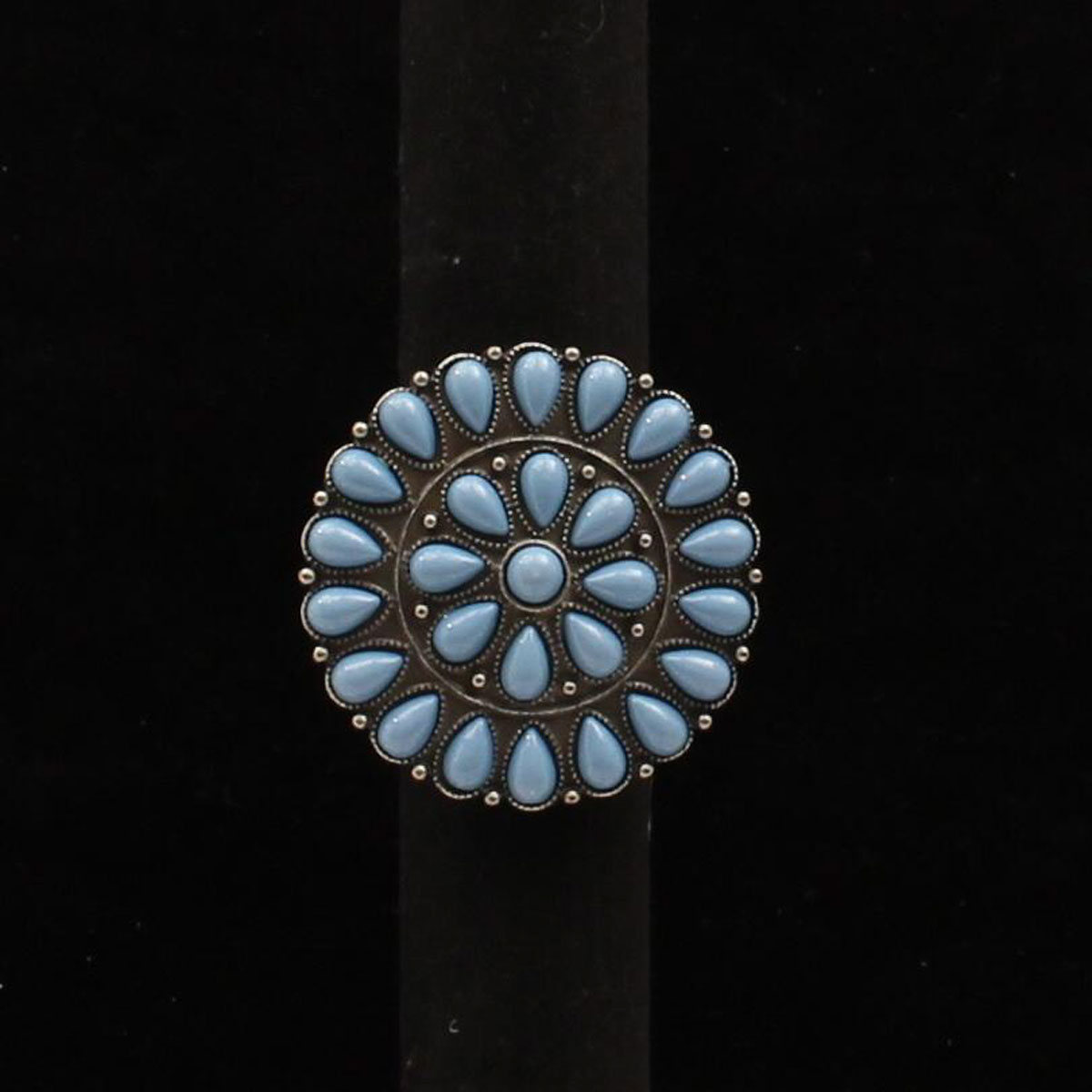 Dr16092507 Ring With Turquoise Flower Burst