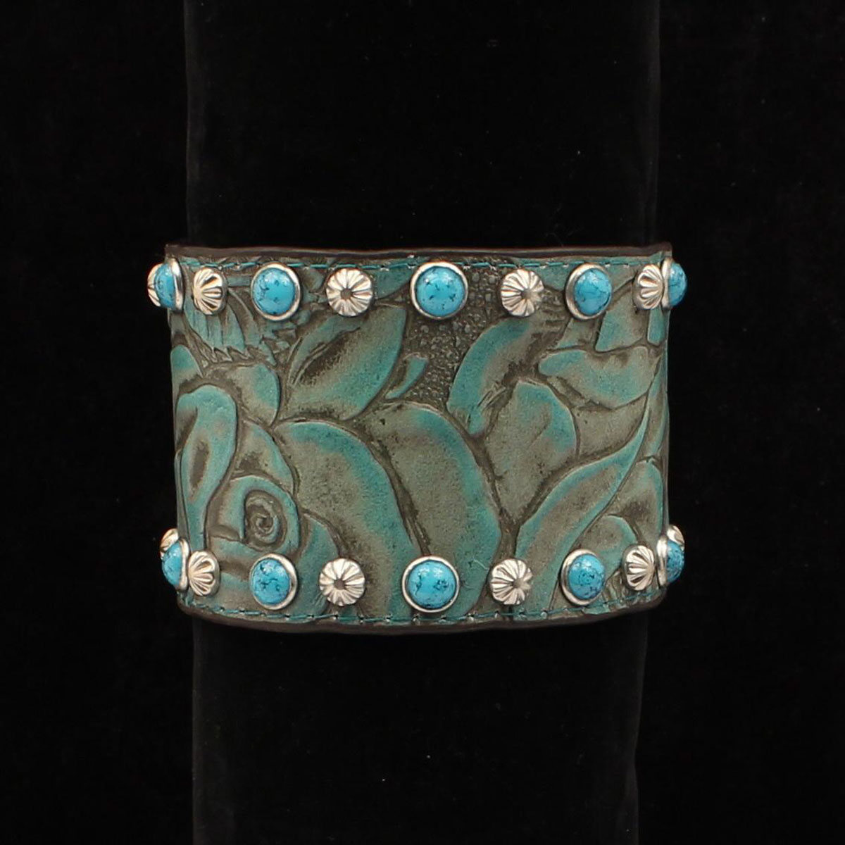 Dbr637 Turquoise Floral Leather With Starbucks