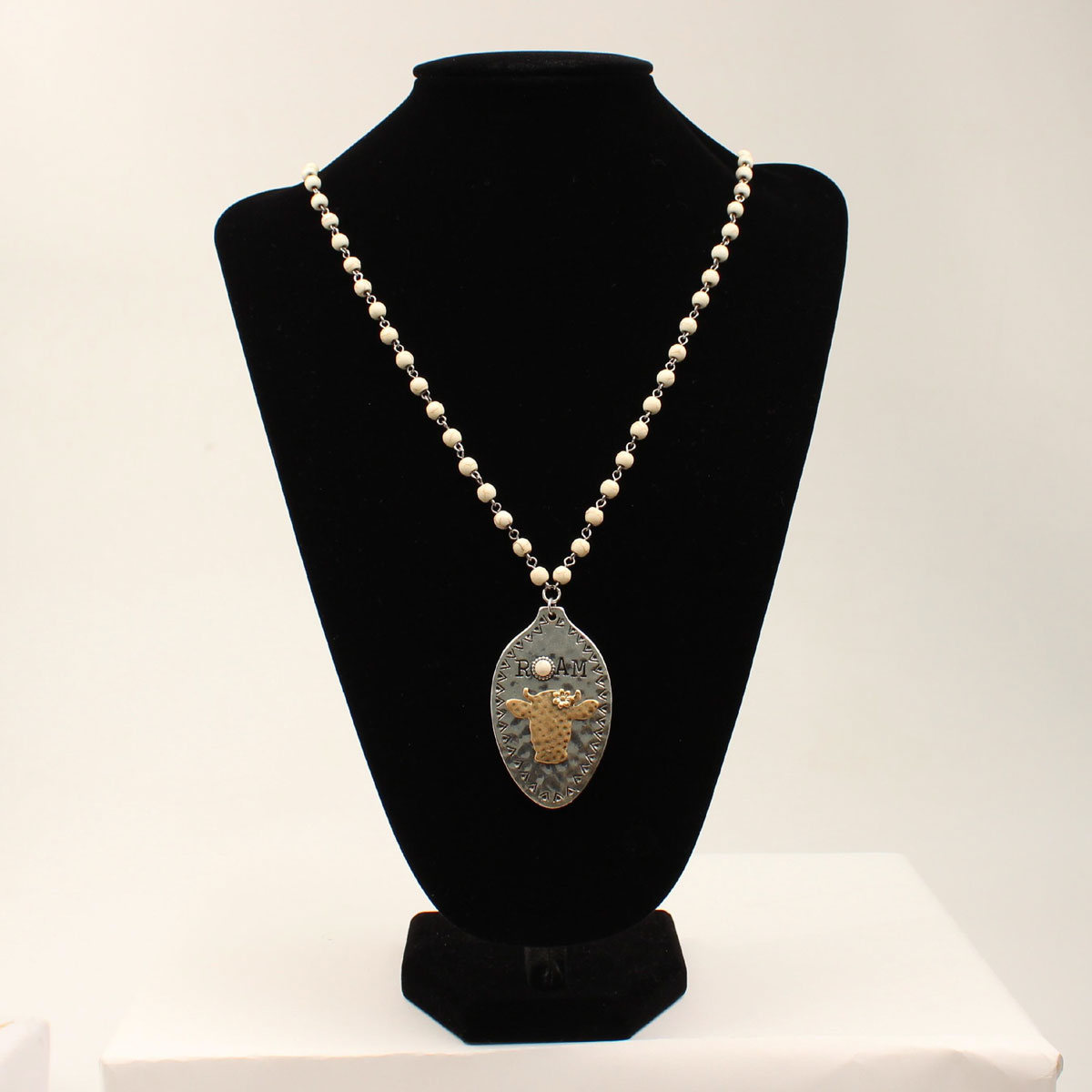 Dn872sbroam Rosary Style Silver Strike Necklace