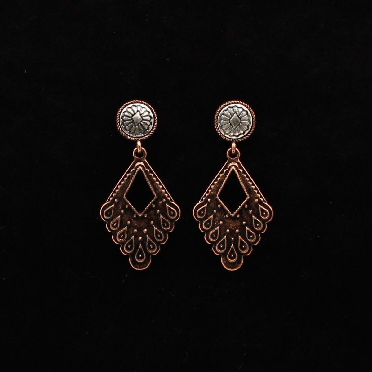 De006 Two Tone Earring With Rope Edge