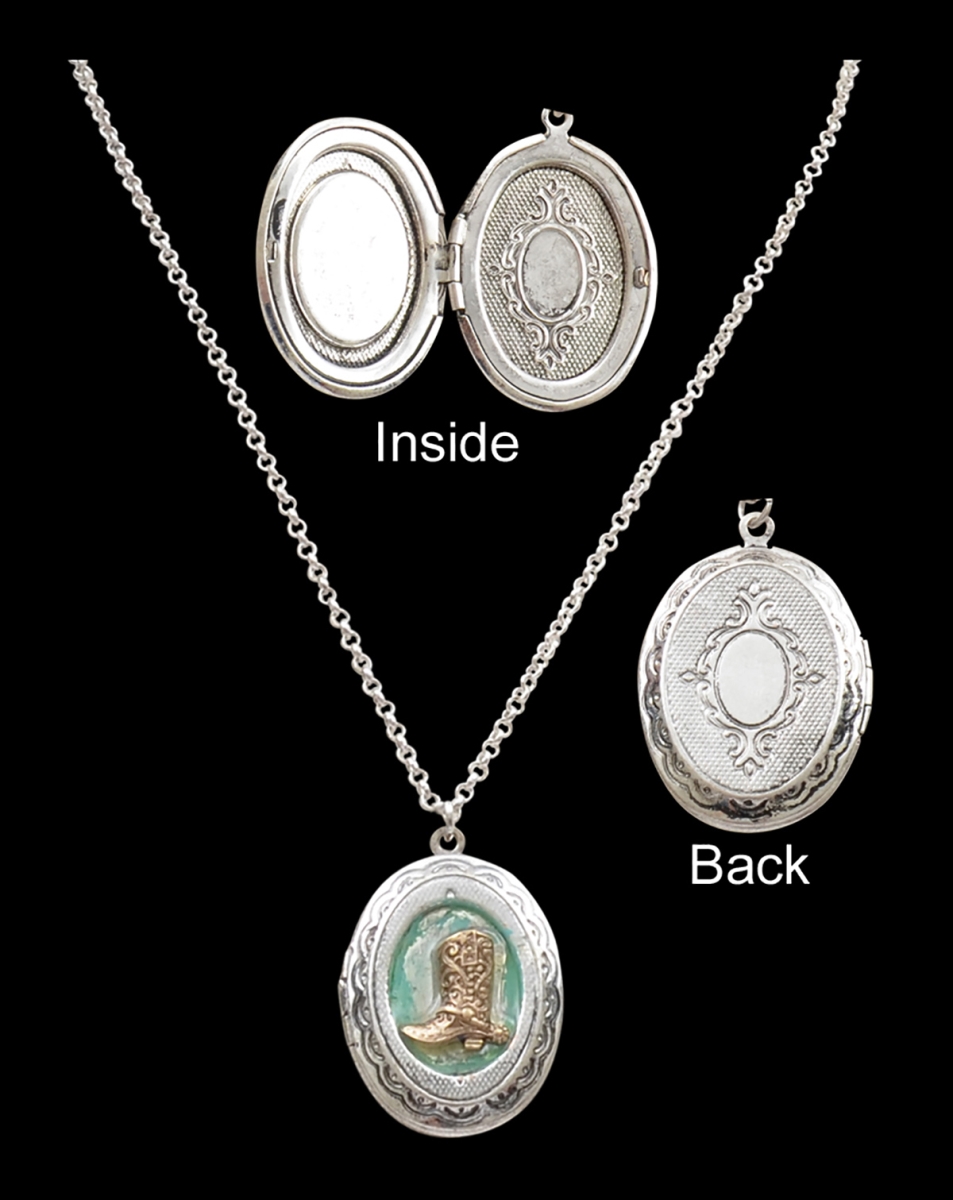 Dn0665 Silver Locket Style Necklace With Go Locket