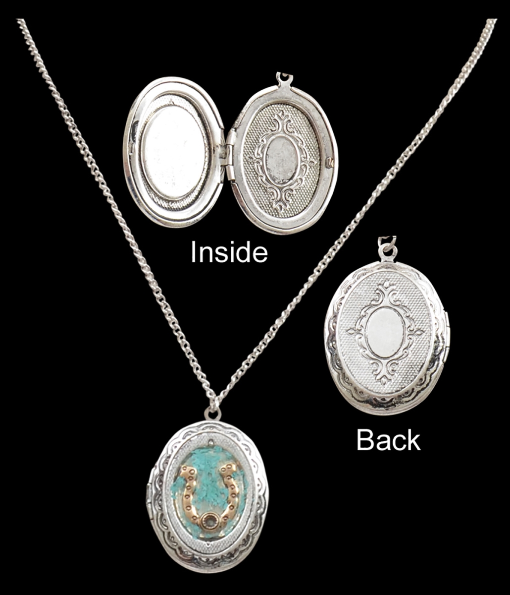 Dn0661 Silver Locket Style Necklace With Go Locket