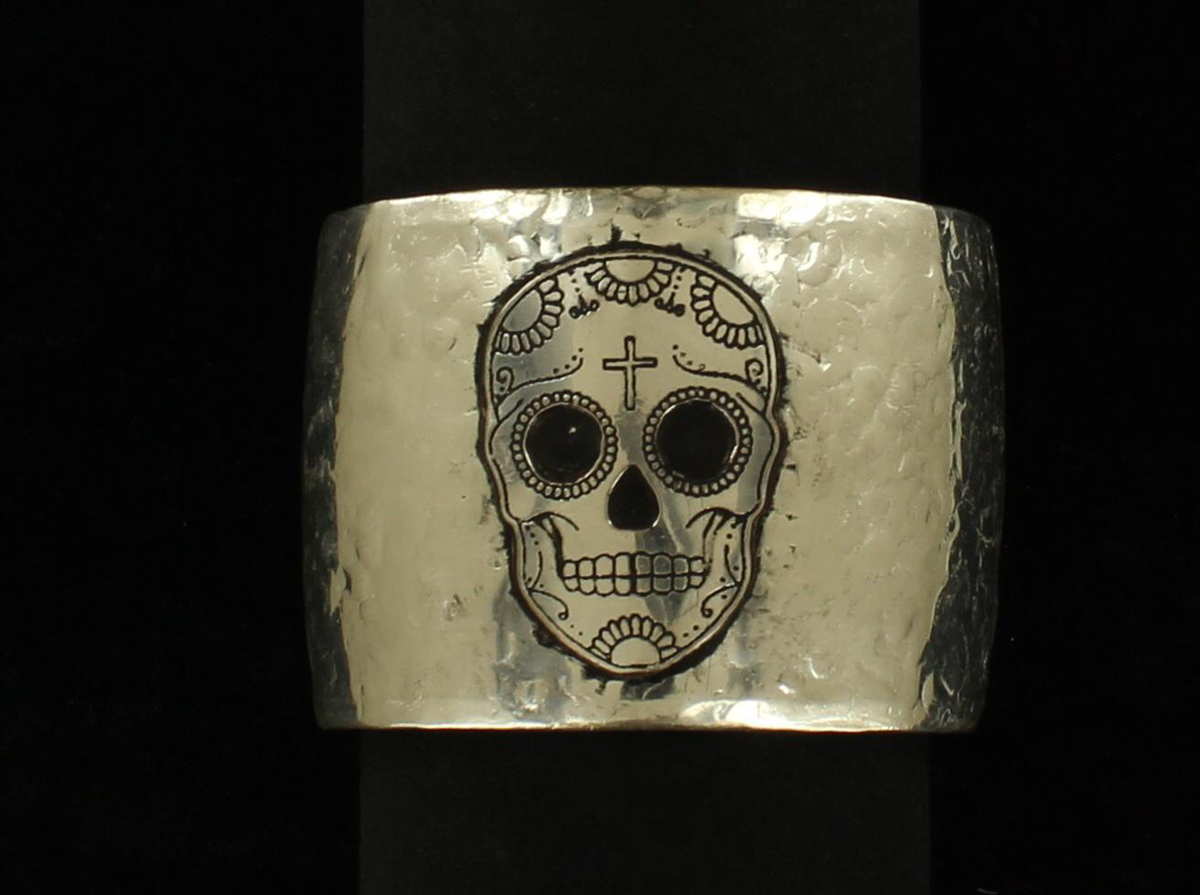 29031 Skull Cuff Bracelet, Silver