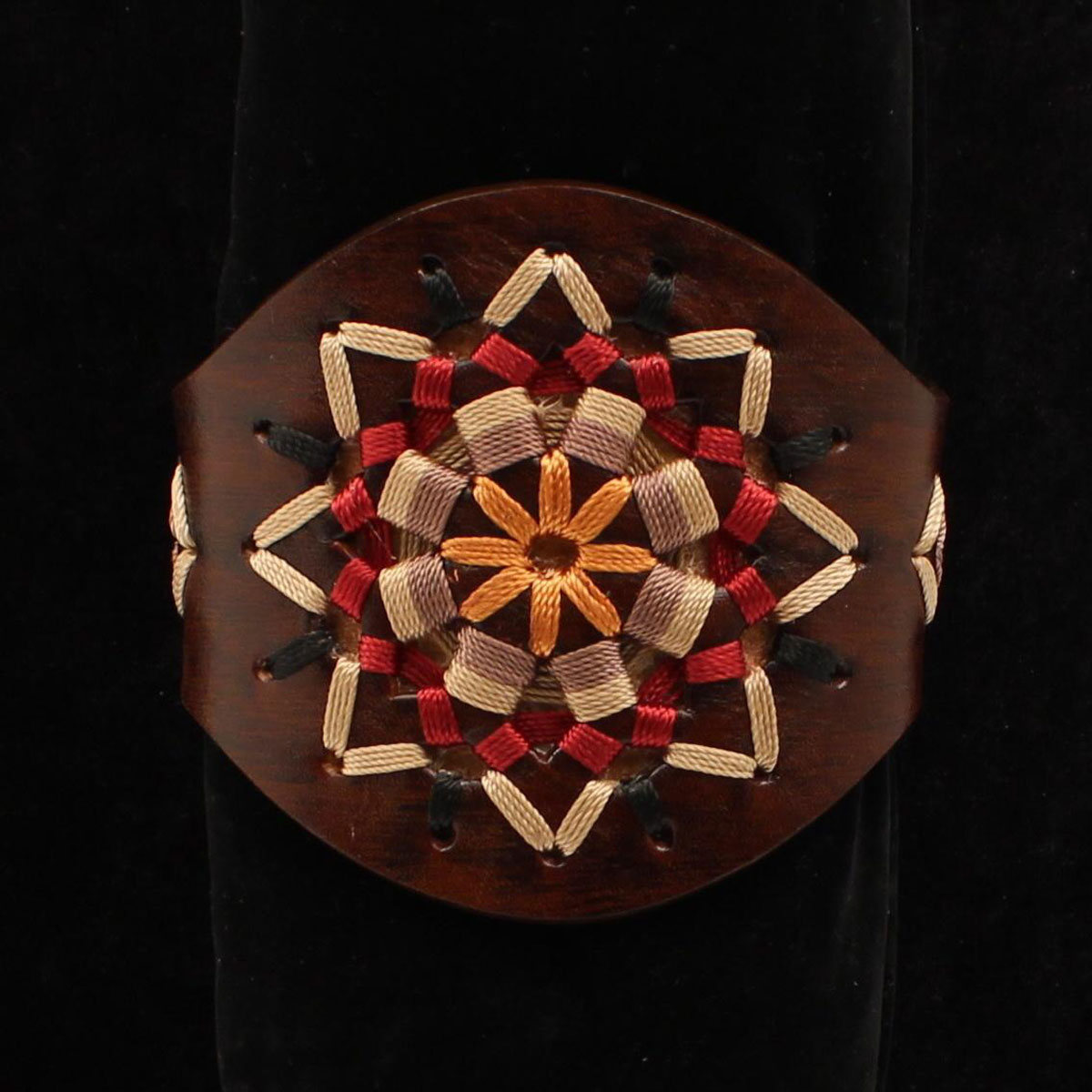 Dbr744 Antique Brown Cuff With Multi Color Bracelet