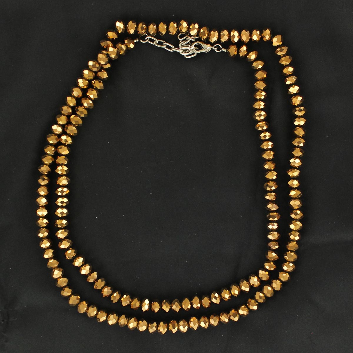 29271 Bright Shine Round Beaded Necklace, Brown - 35 In.