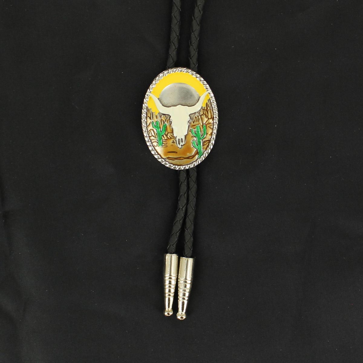 22812 Painted Longhorn Skull Bolo, Painted Multi Colored - 36 In.