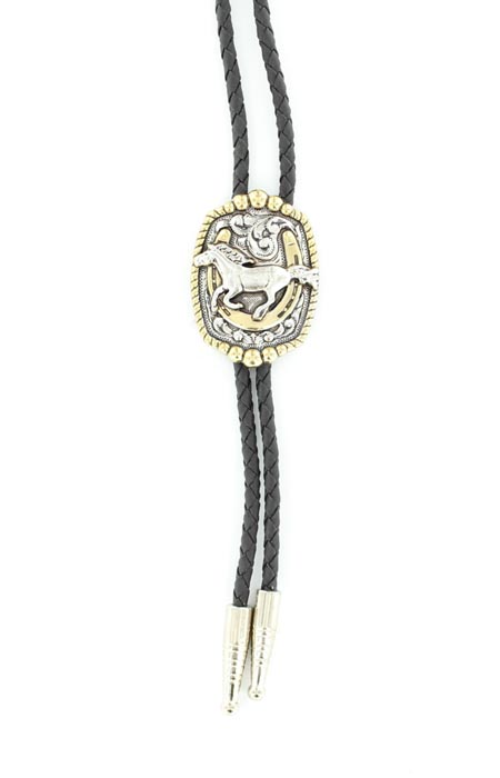 22818 Running Horse Bolo, Silver & Gold - 36 In.