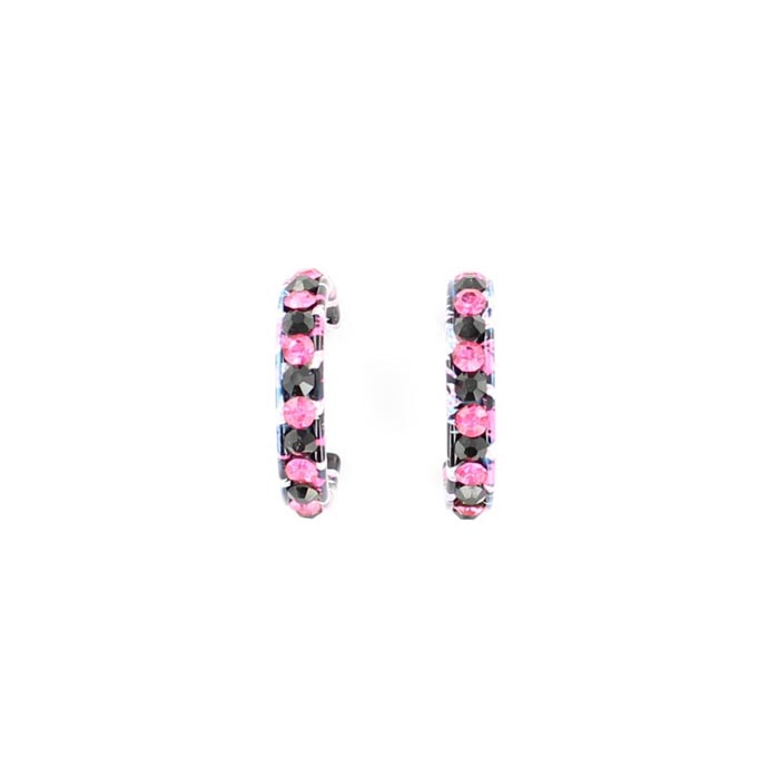 29291 Crystal Hoops Earrings, Pink Leopard