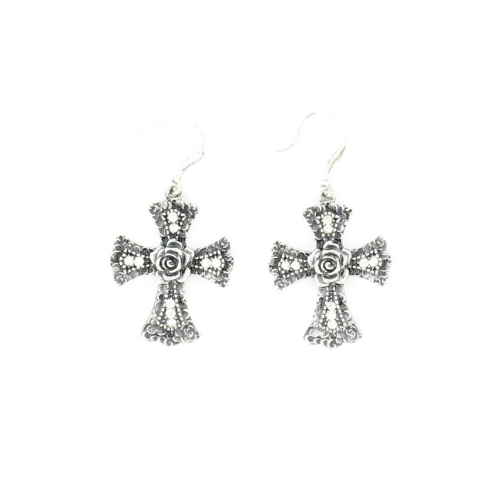 29409 Crystal Cross Earrings