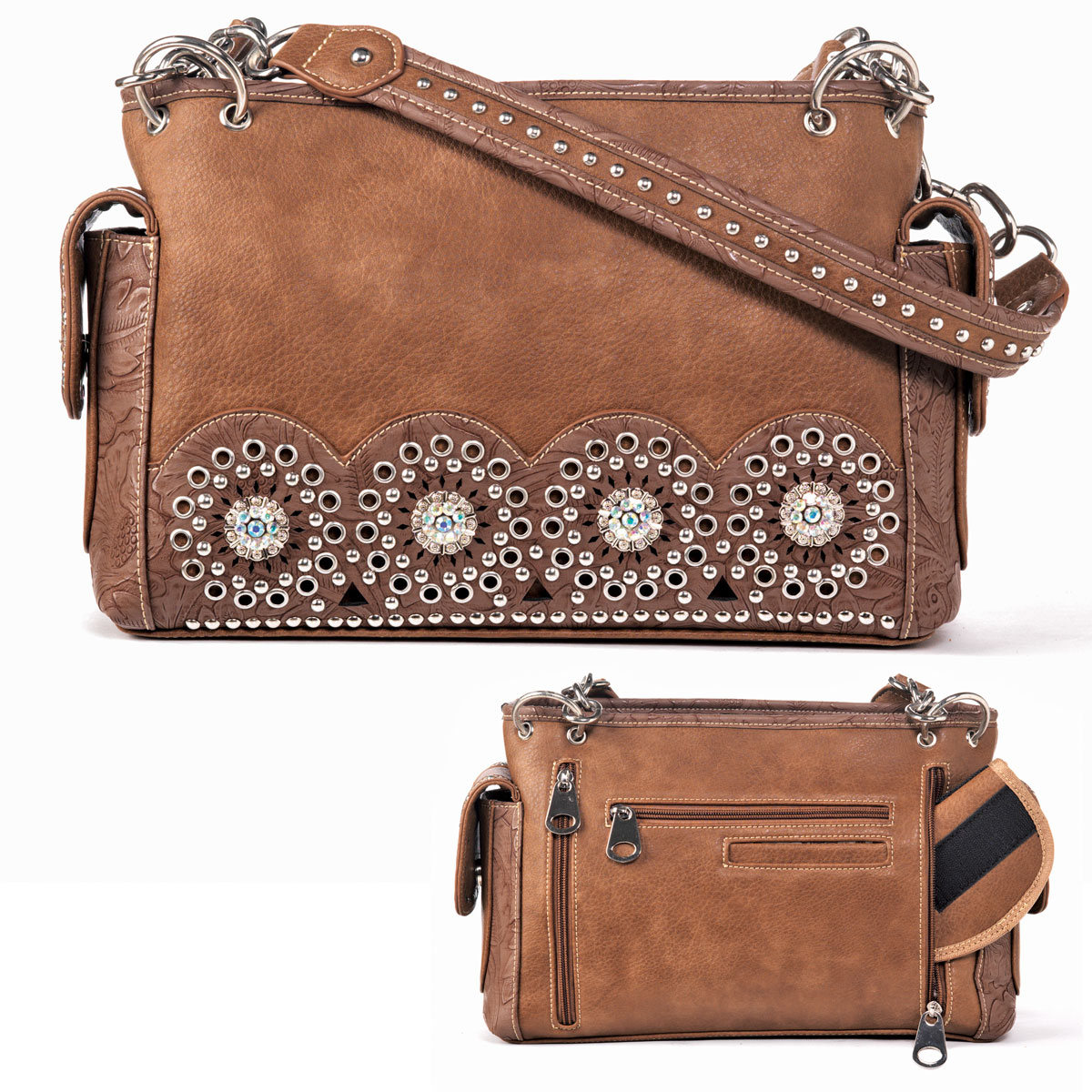 N7541402 Rhianna Style Satchel Bag, Brown - 9 X 13 X 5.50 In.