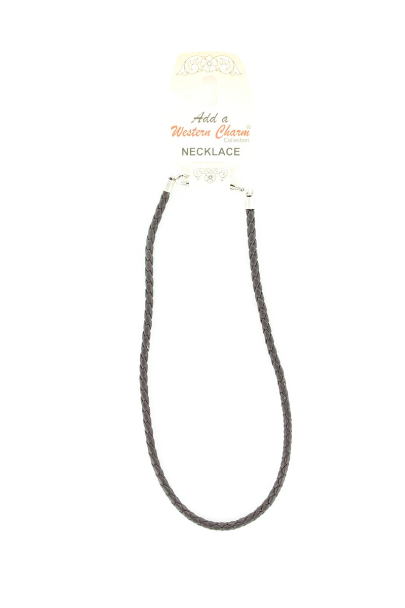 2960702 Charm Braided Leather Chain, Brown