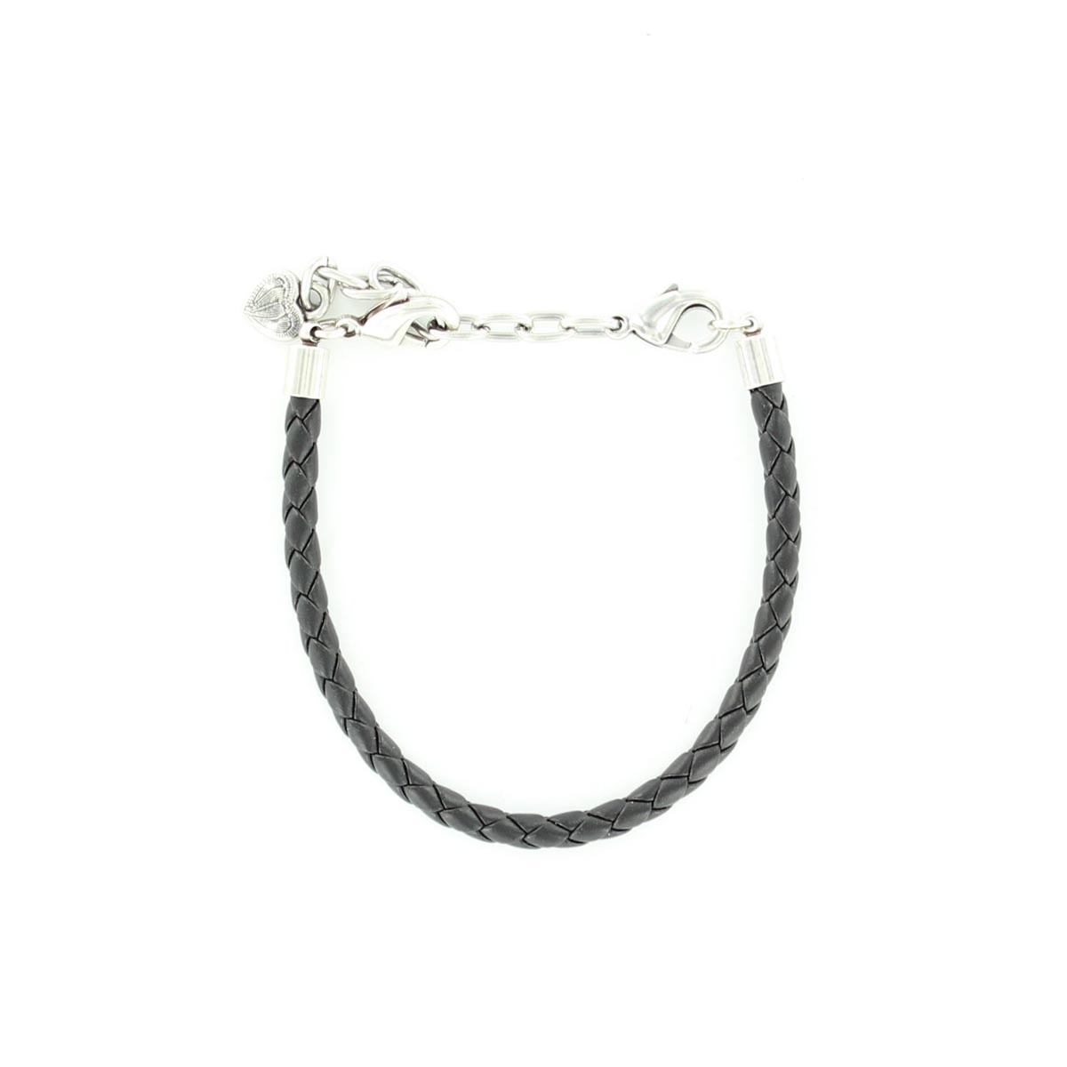 2964301 Charm Braided Leather Bracelet, Black