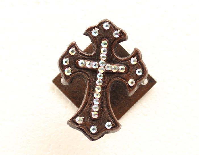 Western Moments 94003 Iron Crystal Cross Hanger - Pack of 2 Western Moments 94003 Iron Crystal Cross Hanger - Pack of 2