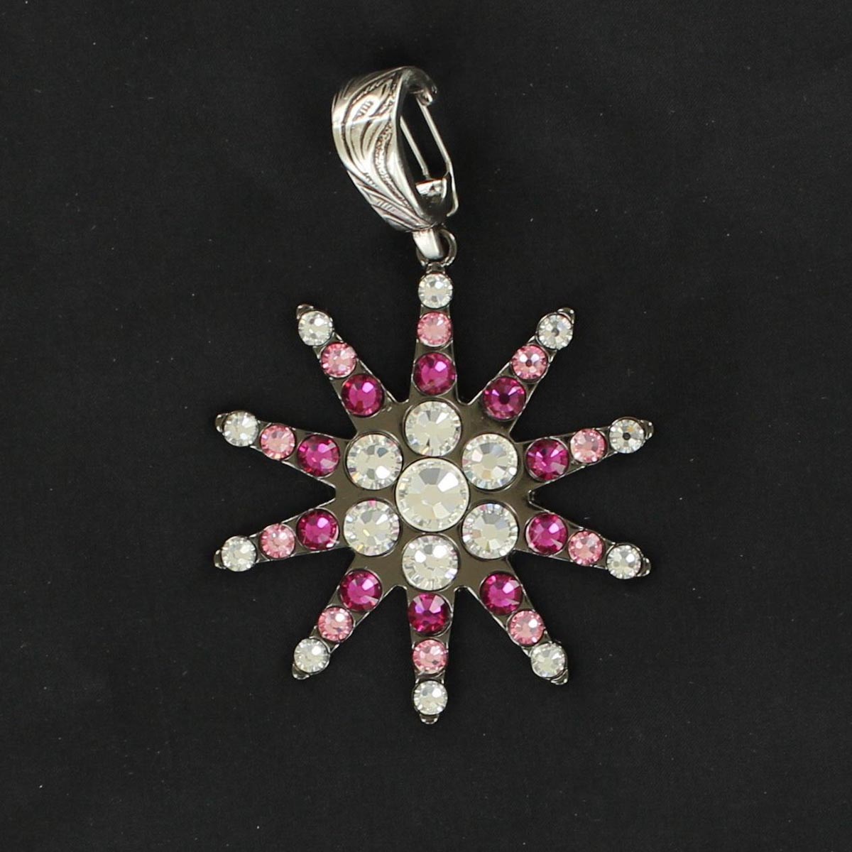 30152 Charm Spur Rowel Pendant, Pink & Clear