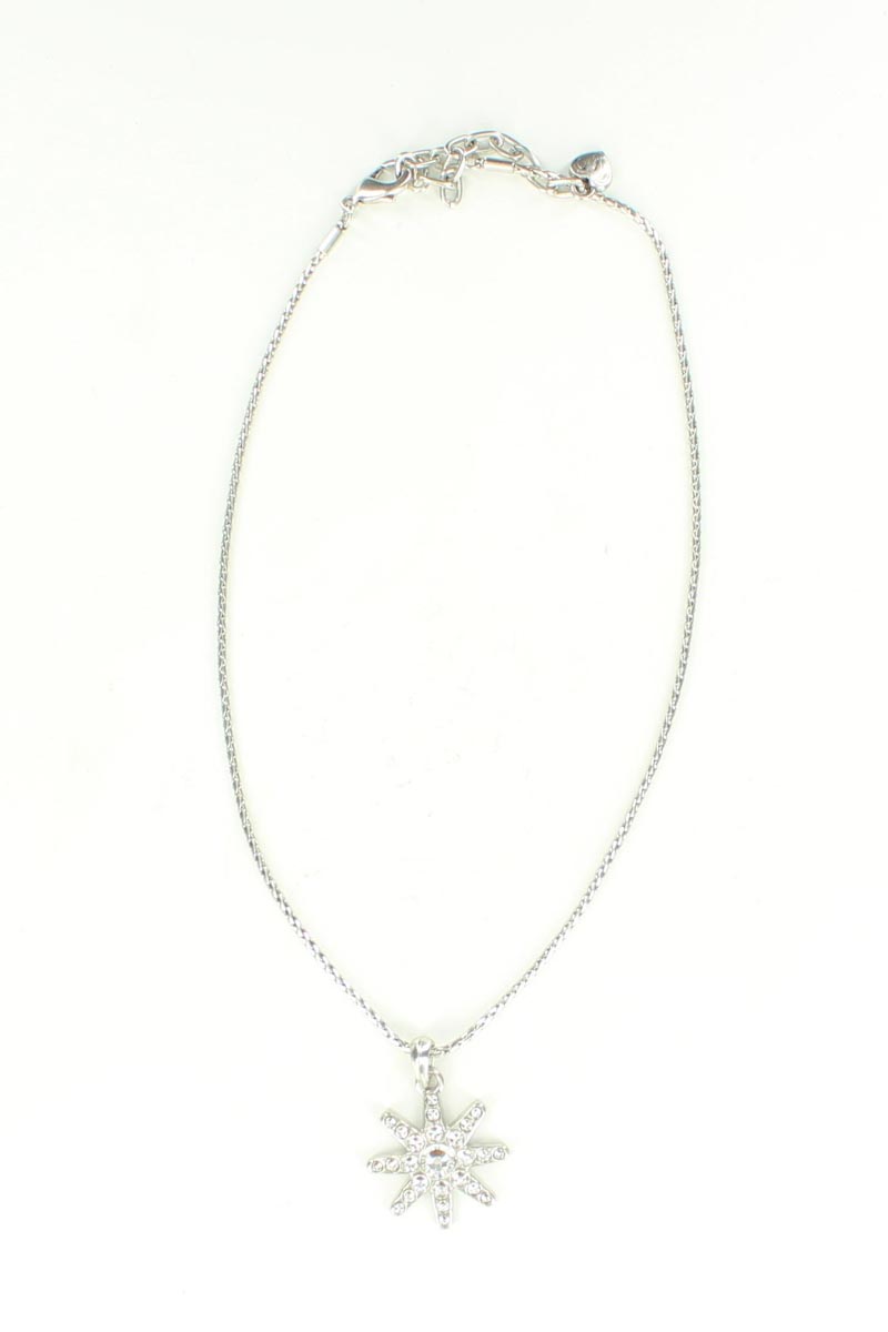 30180 Crystal Spur Rowel Necklace - 17 To 20 In.