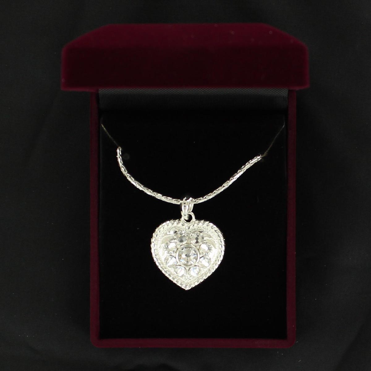 30196 Crystal Heart Necklace - 17 To 20 In.