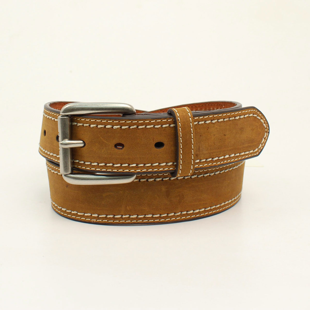 UPC 701340586529 product image for Ariat A1029044-36 1.50 in. Double Stitched Edges Mens Belt & Buckle Medium Brown | upcitemdb.com