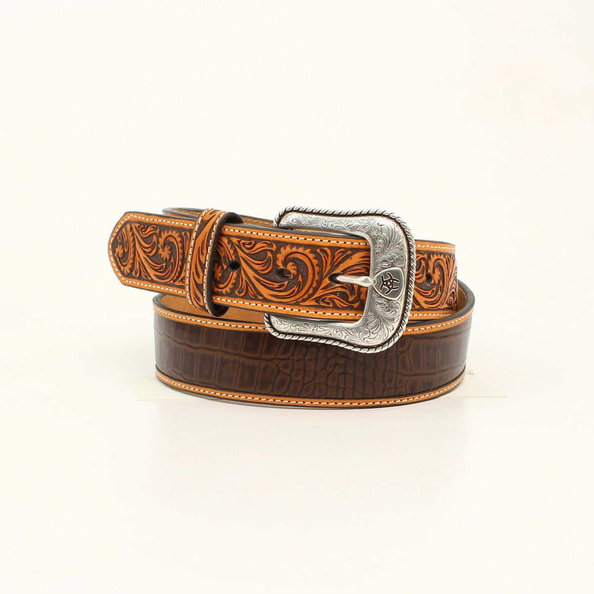 UPC 701340586895 product image for Ariat A1029802-42 1.50 in. Croc Print Concho with Turquoise Stone Embossed Tab M | upcitemdb.com