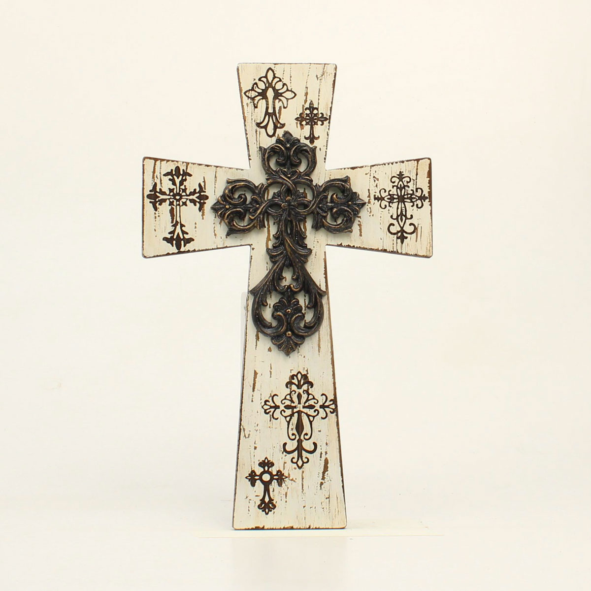 94028 Resin Crosses Wood Painted Cross
