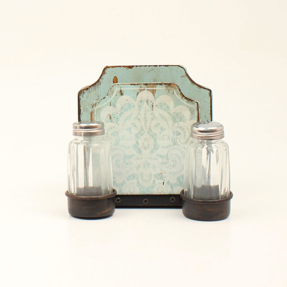 94120 Salt & Pepper Napkin Holder Shaker Set, Turquoise