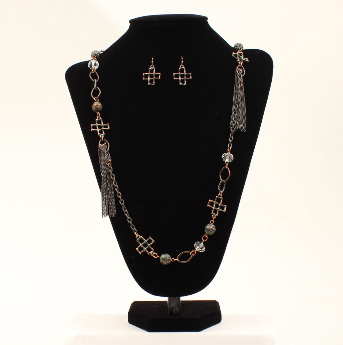30927 Hanging Chain Tassels Necklace Set