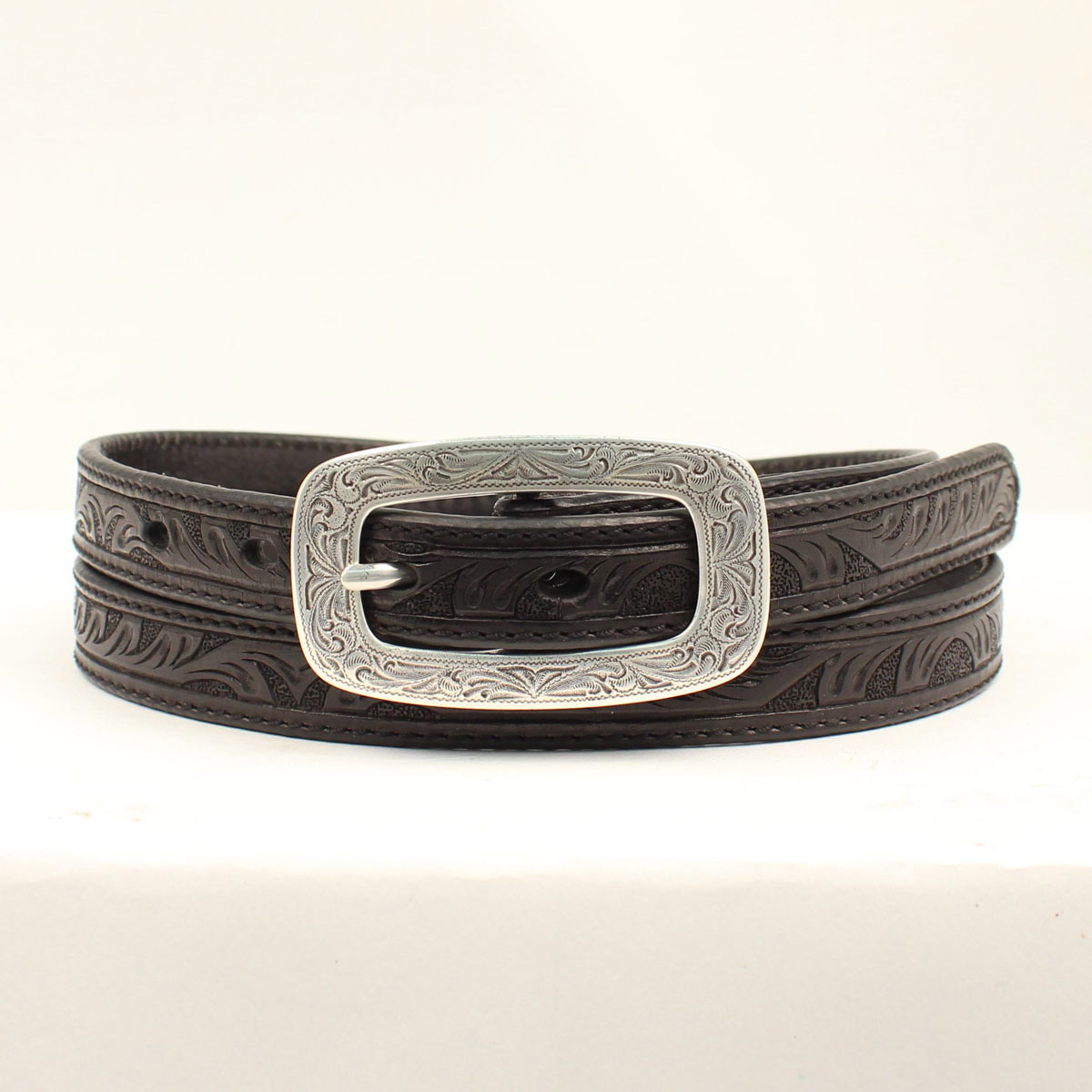 UPC 701340608726 product image for Ariat A1515601-M 0.75 in. Embossed Strap Ladies Belt & Buckle Black - Medium | upcitemdb.com