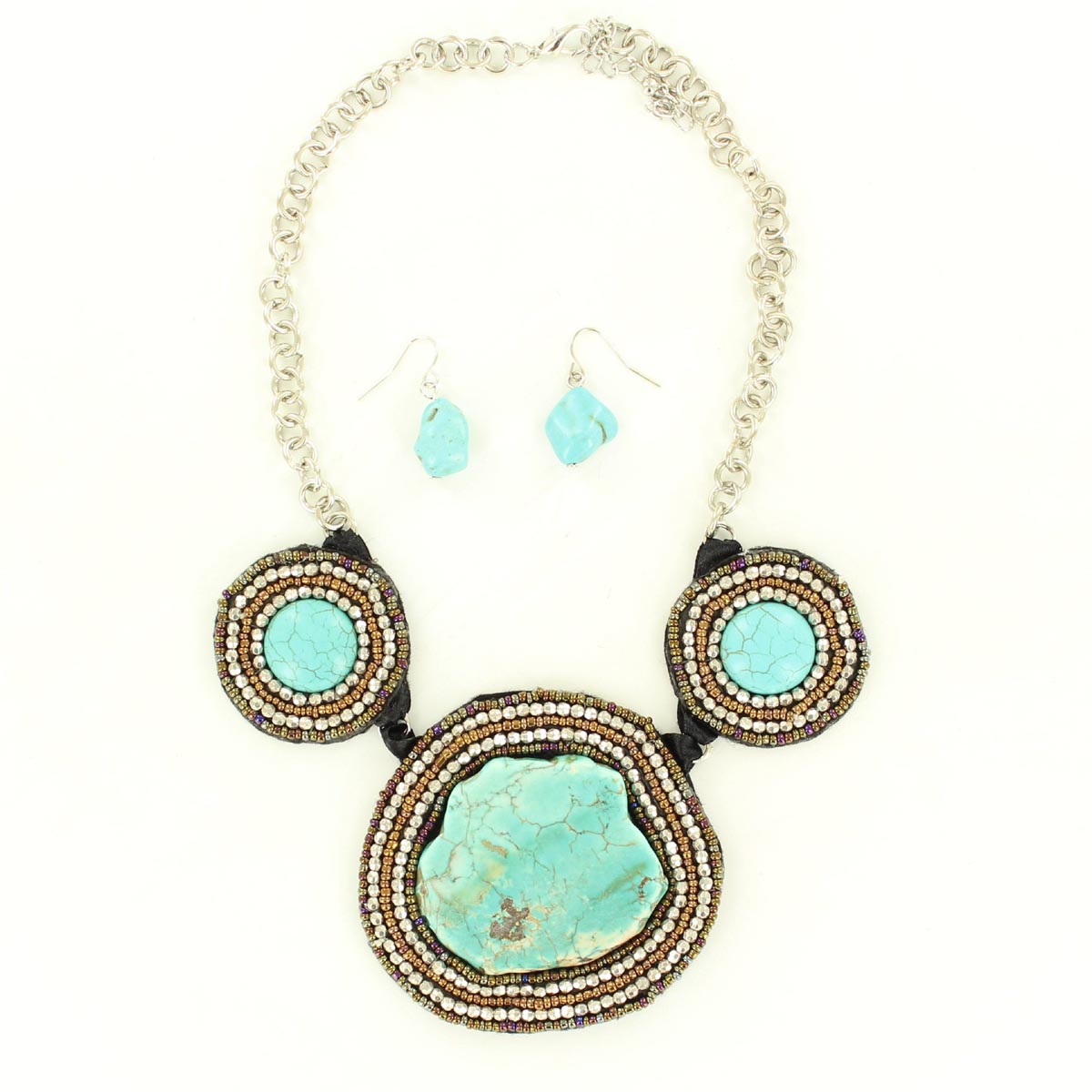 29506 Beaded Necklace Set, Turquoise