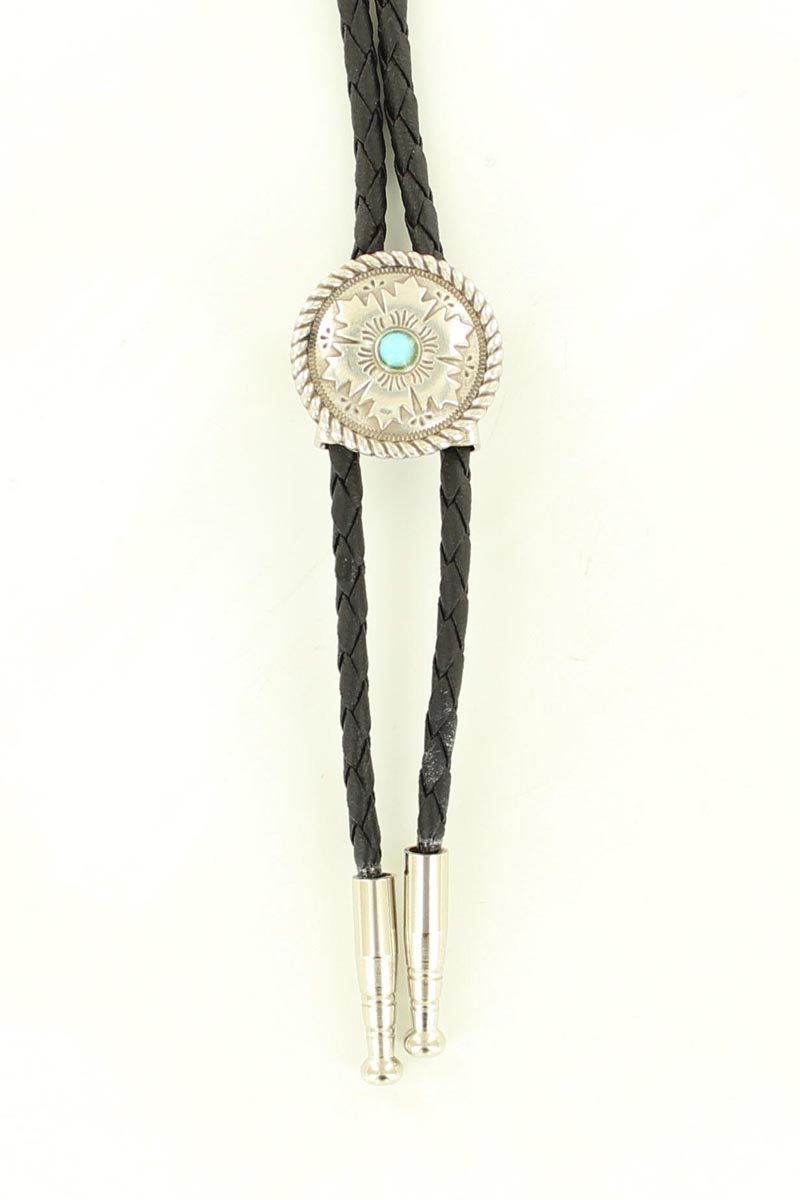 22878 Boys Floral Stone Bolo, Turquoise - 27 In.