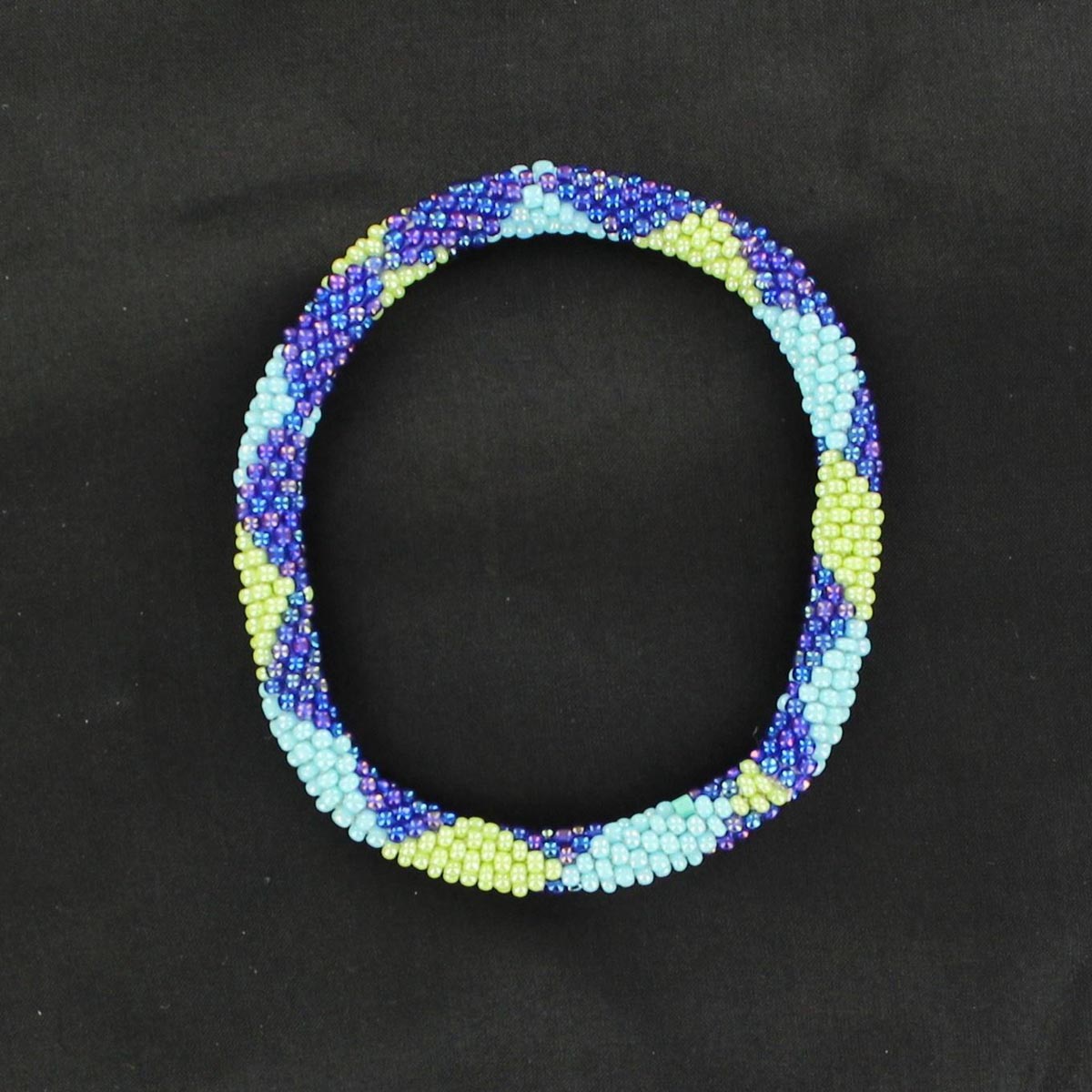 29562 Patterned Beaded Bracelet, Blue & Green