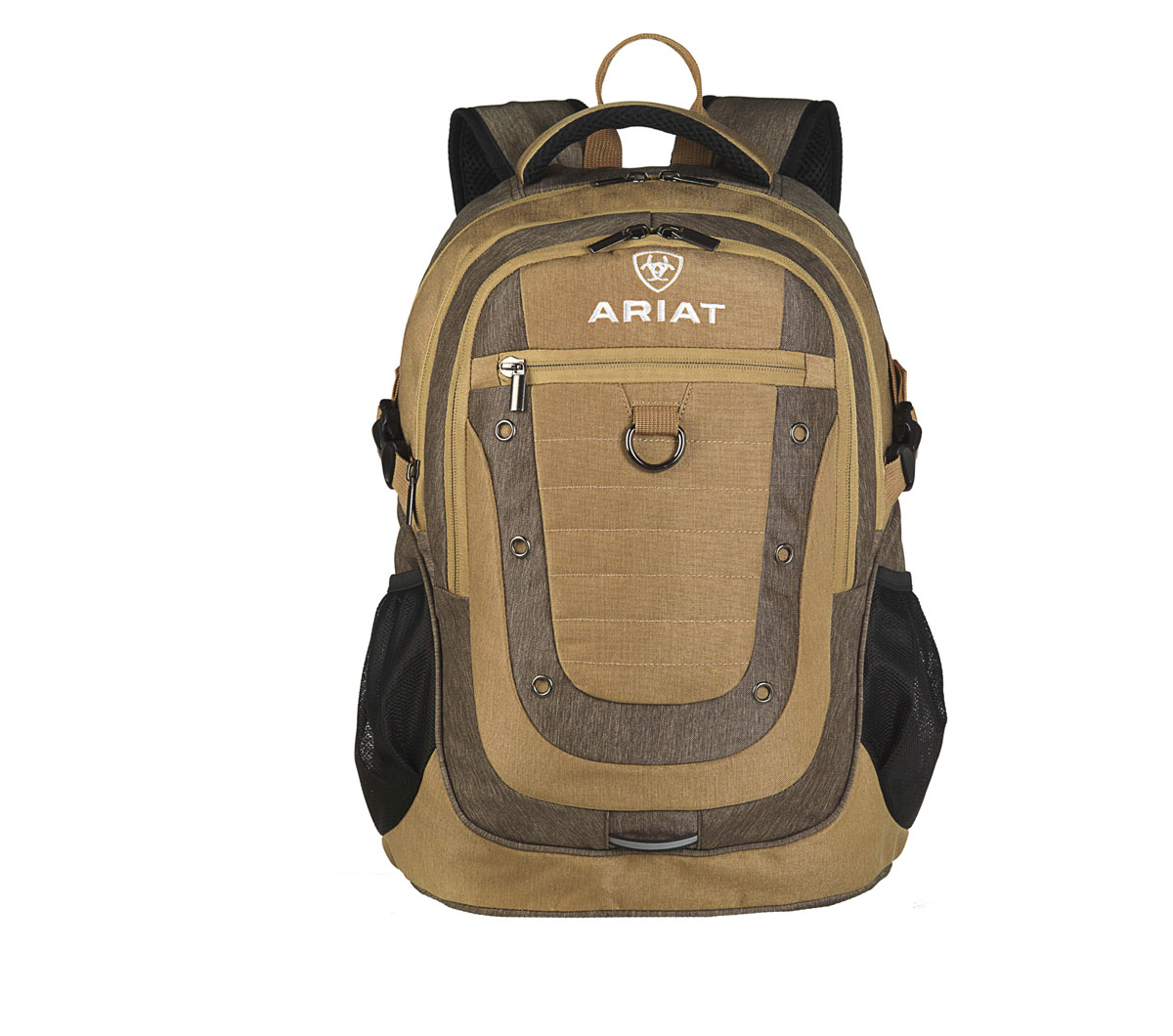 A460000808 Ariat Bungee Pattern Front Olive Accent Backpack, Tan