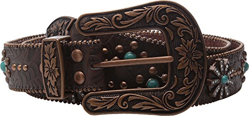 UPC 701340547537 product image for N34989216-L 1.5 in. Womens Floral Embossed Spiral Rowel Concho Belt, Copper  | upcitemdb.com