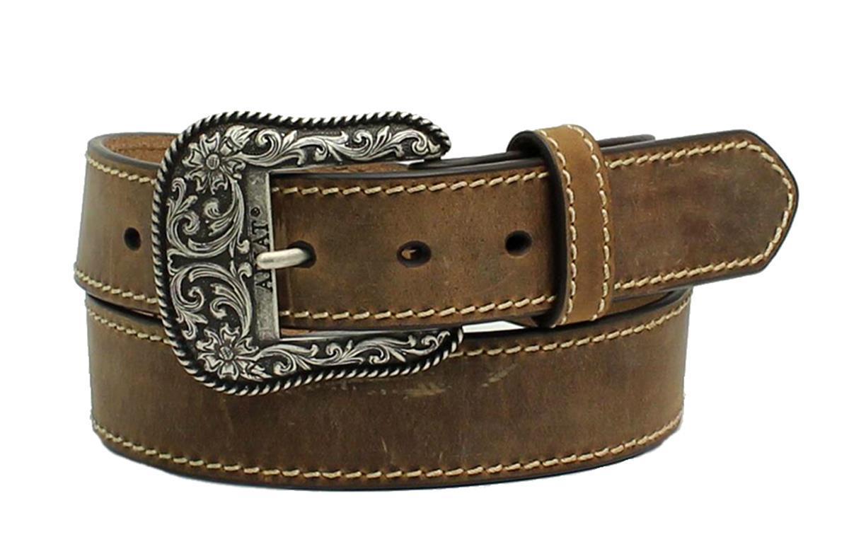 UPC 701340561809 product image for A1523402-XL 1.5 in. Western Womens Belt Leather Heavy Stitch Edge, Brown - E | upcitemdb.com