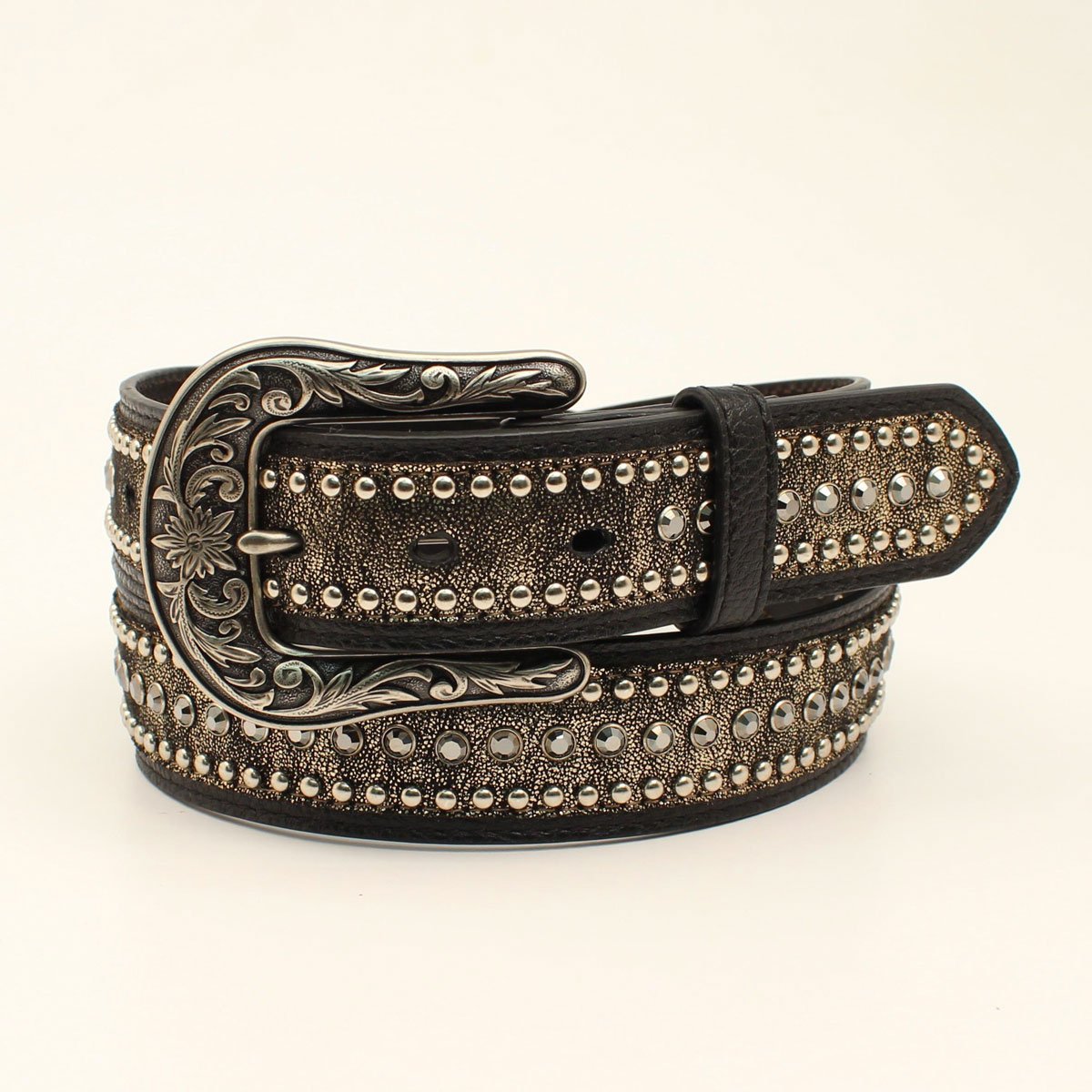 UPC 701340626621 product image for A1529901-L 1.50 in. Metallic Center on Strap Ladies Belt & Buckle, Black - L | upcitemdb.com