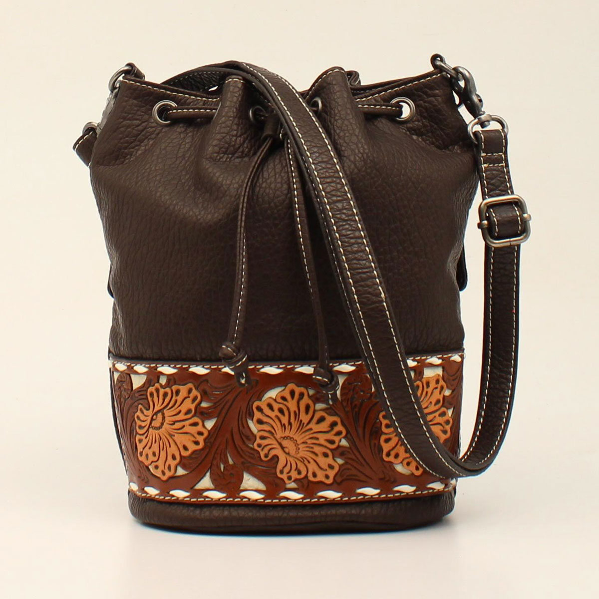 N770002902 Aaliyah Style Bucket Bag, Brown - 10 X 11 X 6 In.