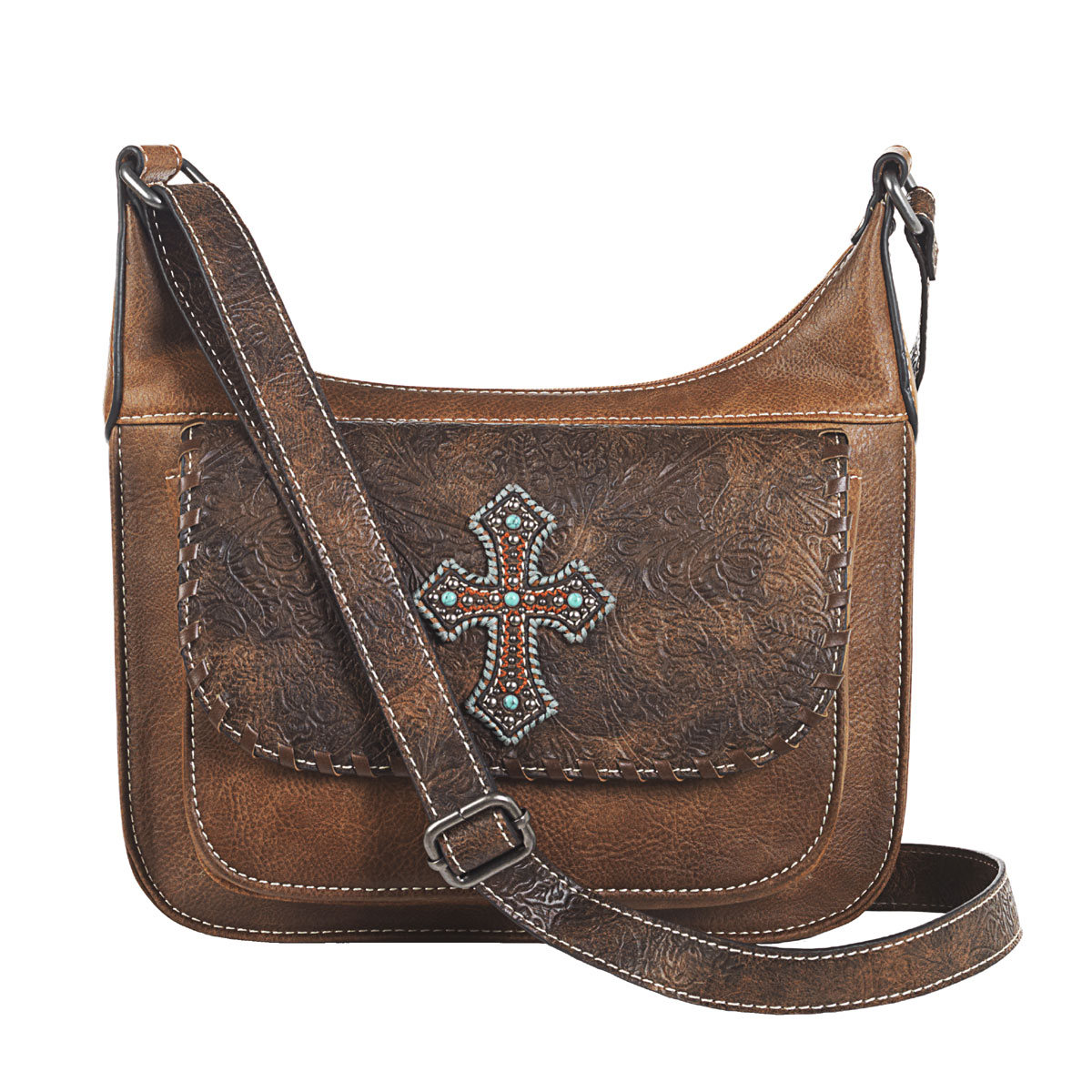 N770002744 Harper Style Shoulder Bag, Medium Brown - 10.75 X 8.50 X 3.25 In.