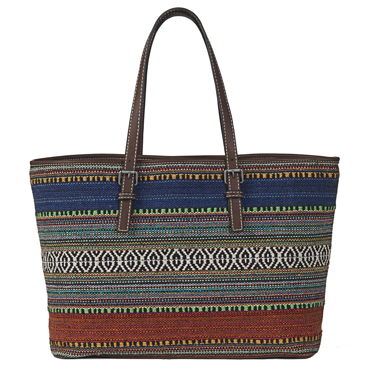 N770002397 Savannah Style Large Tote Bag, Multi Color - 18 X 11 X 5.75 In.