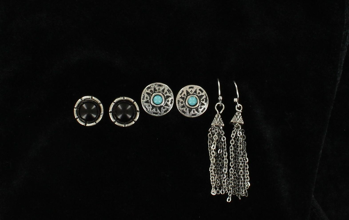 30686 Trio Earrings Set, Turquoise
