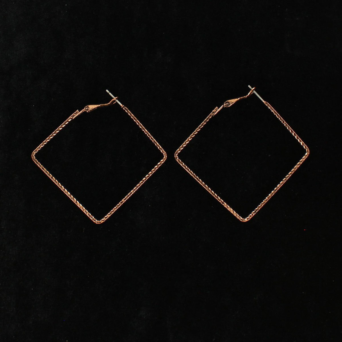 30982 Threader Rope Square Hoops Copper Earrings