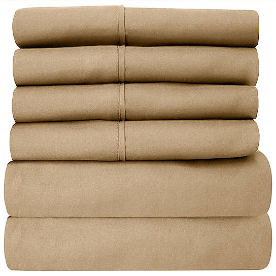 Queen Size Premium Bamboo Sheet Set, Taupe - 6 Piece