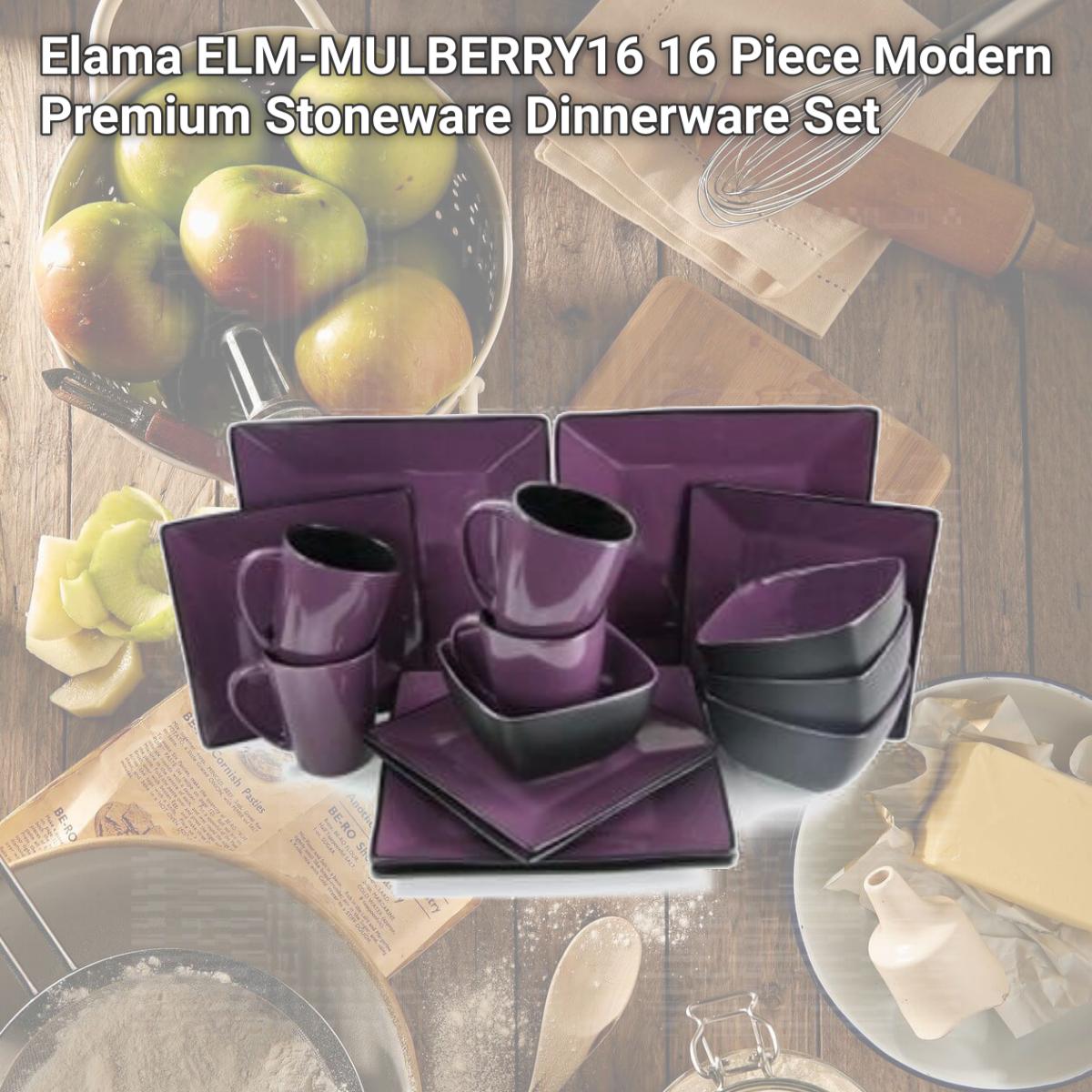 Picture of Elama ELM-MULBERRY16 16 Piece Modern Premium Stoneware Dinnerware Set
