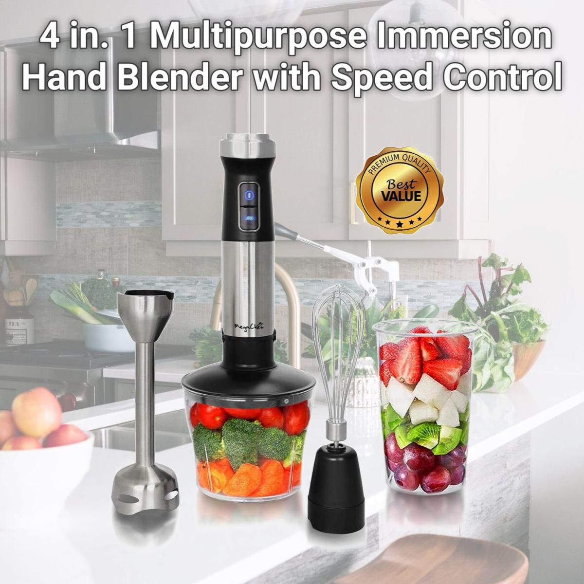 Picture of Megachef MC-158C 4 in. 1 Multipurpose Immersion Hand Blender with Speed Control