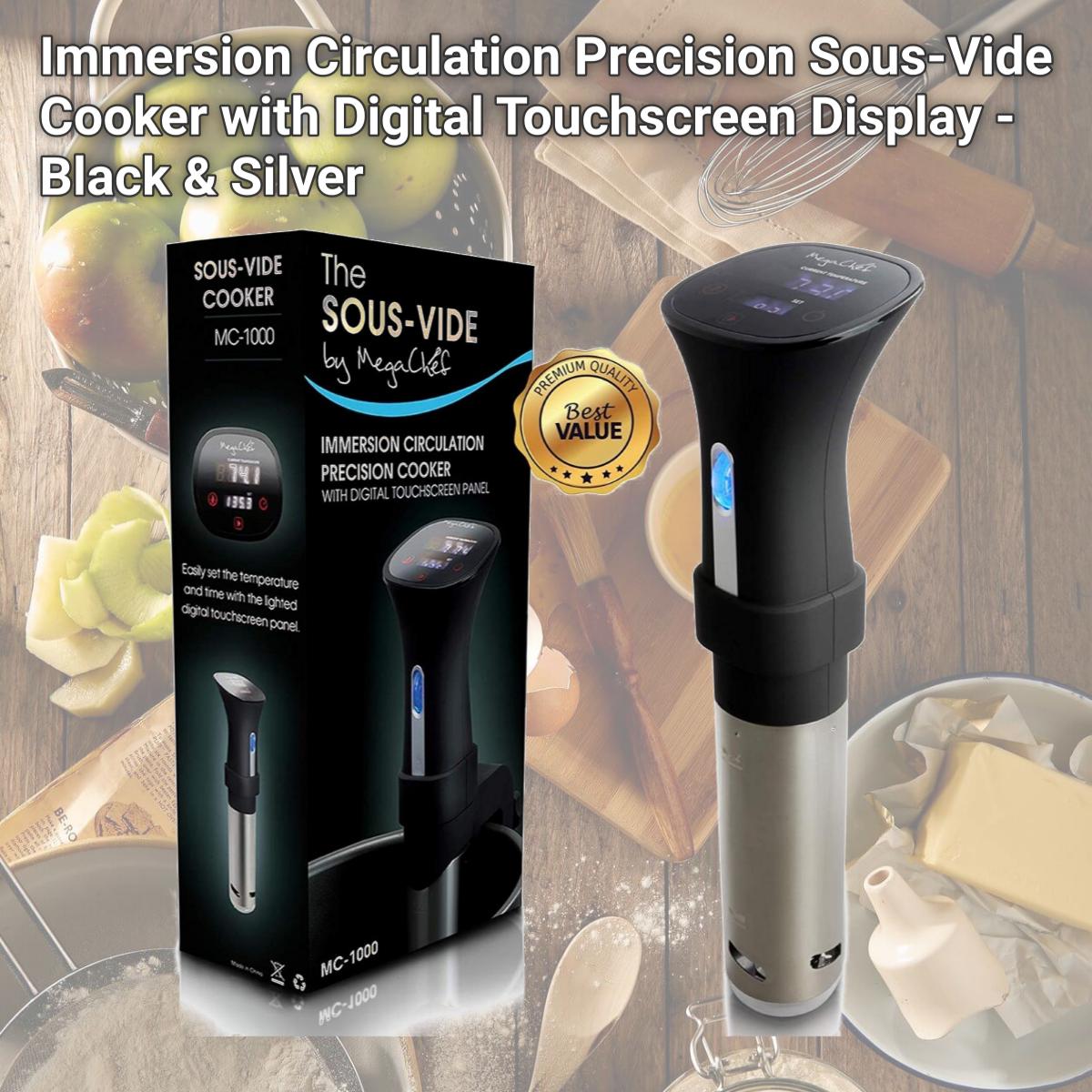 Picture of Megachef MC-1000 Immersion Circulation Precision Sous-Vide Cooker with Digital Touchscreen Display - Black & Silver
