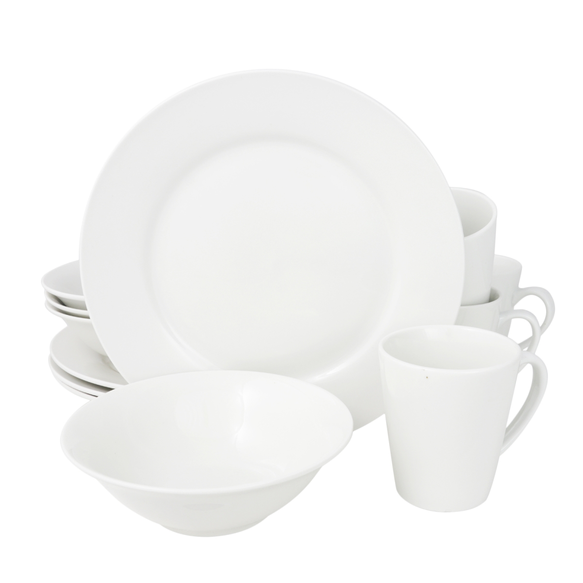 118322.12r Noble Court Dinnerware Plate Set In White - 12 Piece